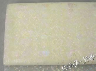 Tüll mit Glitzerherzen creme 
