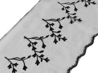 Bestickte Spitze schwarz 23cm 