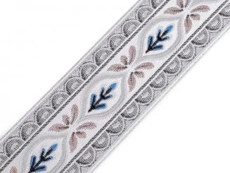 Webband Borte 59mm hellgrau/blau 