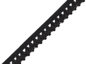 Wäschegummi mit Verzierung schwarz 18mm 