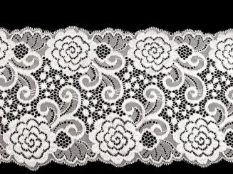 Elastische Spitze weiß 15cm 