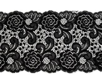 Elastische Spitze schwarz 15cm 