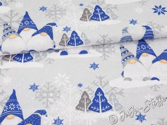 Baumwolle Wichtelmännchen blau 