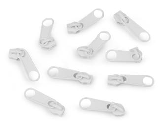Zipper für Endlos-Reißverschluss 5mm weiß 