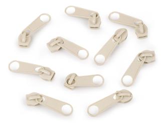 Zipper für Endlos-Reißverschluss 5mm natur 