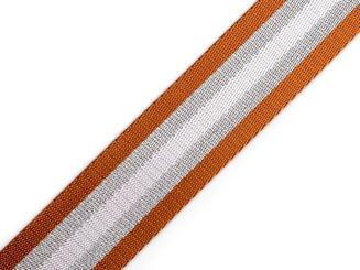 Gurtband mit Lurex cognac Breite 38 mm Streifen 