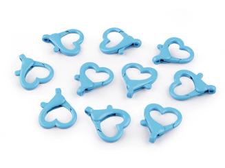 Karabiner Herz azurblau 15mm 