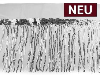 Fransenborte Pailletten 20cm silber 