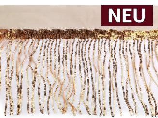 Fransenborte Pailletten 20cm gold 