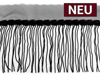 Fransenborte Pailletten 20cm schwarz 