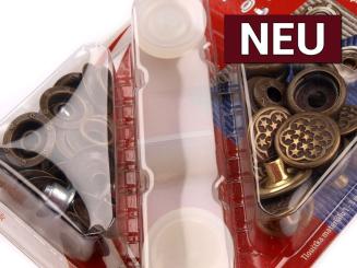 Druckknöpfe Metall Sterne altmessing , 15mm 