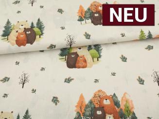 Baumwolle Bären im Wald Oeko-Tex® 