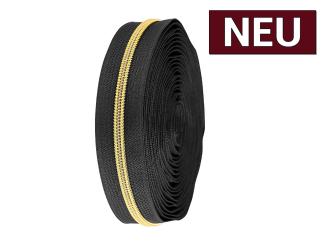 Endlos-Reißverschluss 5mm gold/schwarz 