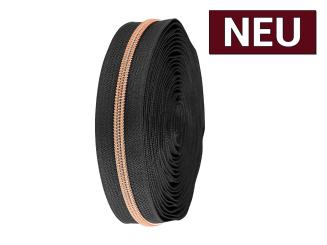 Endlos-Reißverschluss 5mm rosegold/schwarz 