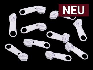 Zipper für Endlos Reißverschluss 6mm/5mm weiß 