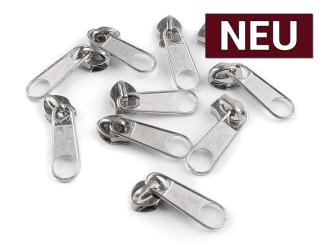Zipper für Endlos Reißverschluss 6mm/5mm silber 