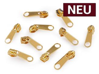 Zipper für Endlos Reißverschluss 6mm/5mm gold 