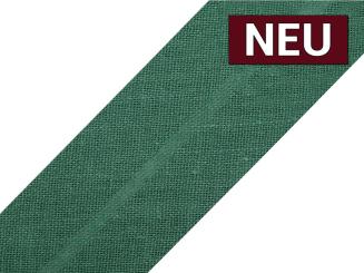 Schrägband aus Baumwolle vorgefalzt Breite 2cm in tannengrün 