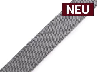 Gurtband mit Glanz hellgrau 25mm 