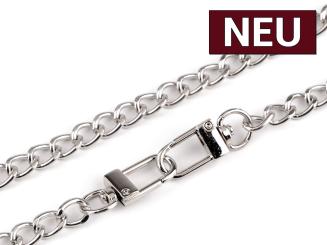 Kette für Handtaschen mit Karabiner 125cm silber 