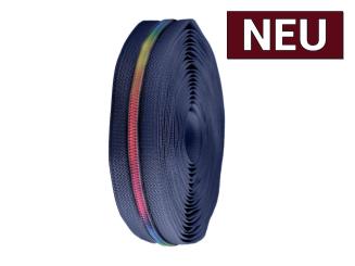 Endlos-Reißverschluss 6mm Regenbogen blau 