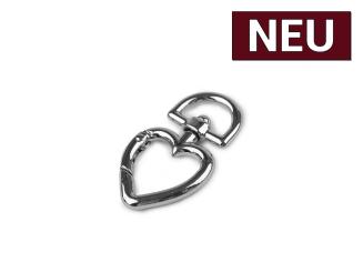 Karabiner drehbar Herz silber 15mm 