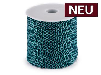Kordel mit Füllung türkis/schwarz 4mm 
