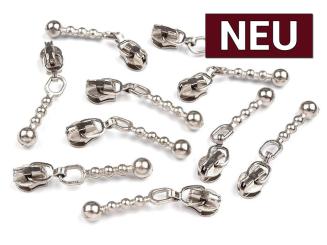 Zipper für Endlos-Reißverschluss 3mm silber 