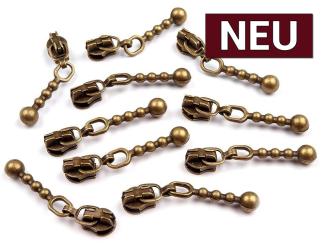 Zipper für Endlos-Reißverschluss 3mm altmessing 