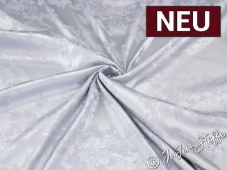 Satin mit Blumenmuster blaugrau 