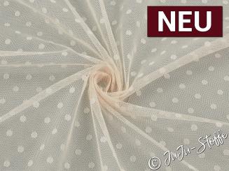 Tüll mit Punkten apricot 