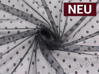 Tüll mit Punkten schwarz 