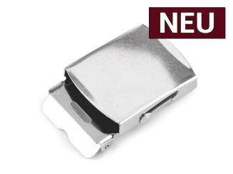 Gürtelschnalle aus Metall mit Endstück 40mm silber 