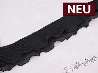 Rüsche doppelt pliessiert 90 mm schwarz 