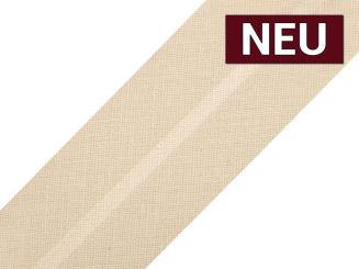 Schrägband aus Baumwolle vorgefalzt Breite 3cm creme 