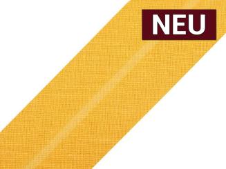 Schrägband aus Baumwolle vorgefalzt Breite 3cm maisgelb 