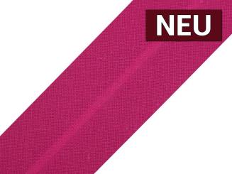 Schrägband aus Baumwolle vorgefalzt Breite 3cm fuchsia 