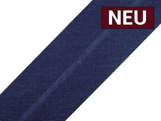 Schrägband aus Baumwolle vorgefalzt Breite 3cm navy 