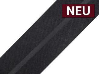 Schrägband aus Baumwolle vorgefalzt Breite 3cm schwarz 