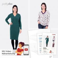 Papierschnittmuster Damenshirt und Kleid Grace von pattydoo 