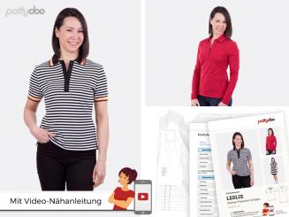 Papierschnittmuster Damen Poloshirt und Kleid Leslie von pattydoo 