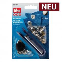 PRYM Hosenhaken und -Stege Ø13mm silberfarbig 
