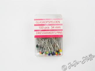 Stecknadeln mit Glaskopf Länge 34 mm 
