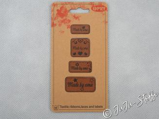 Kunstleder Patches Aufnäher Made by oma 4er-Set 