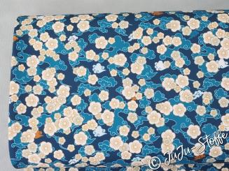 Funktions-Jersey Blüten blau Öko-Tex 