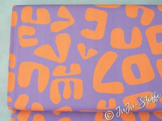 Baumwolle Popeline Love lila Öko-Tex 