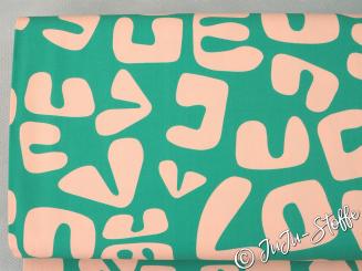 Baumwolle Popeline Love grün Öko-Tex 