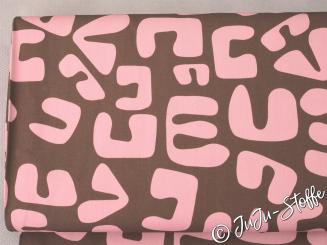 Baumwolle Popeline Love taupe Öko-Tex 