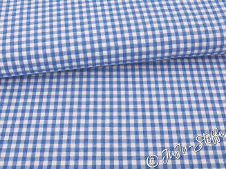 Baumwollmix Seersucker Karo blau Oeko-Tex® 
