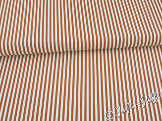 Baumwolle Popeline Streifen braun/weiß Oeko-Tex® 